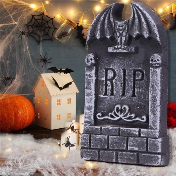 17” Halloween Foam RIP Graveyard Tombstones, 5 Pack Tombstone - Picture 2 of 8